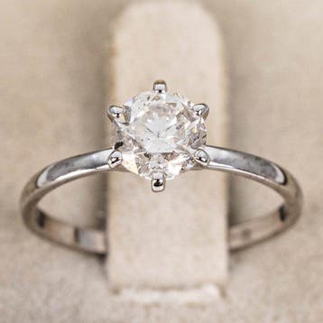 Zonder minimumprijs - Ring - 14 karaat Witgoud - 1.06ct. tw., Nieuw