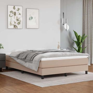 vidaXL Boxspring bed kunstleer cappuccinokleurig 140x200 cm, Verzenden, Nieuw