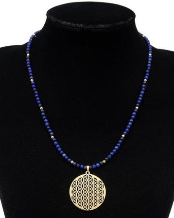 Lapis lazuli - Ketting - Levensbloem - Krachtige energie -