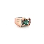 Cocktailring - 18 karaat Geel goud - 2.50ct. tw. Smaragd -