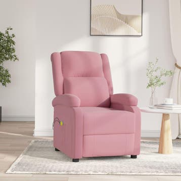 vidaXL Massagestoel elektrisch fluweel roze, Verzenden, Nieuw