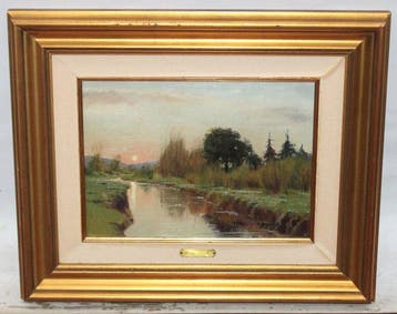 Benito Sánchez Hidalgo (1944) - Atardecer en la ribera, Antiek en Kunst