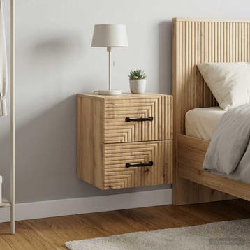 vidaXL Muurbevestigde Nachttafel 2 st Artisanaal eiken, Verzenden, Nieuw