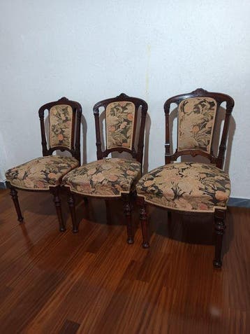 Fauteuil (3) - Damas - Style ombertin, Antiquités & Art