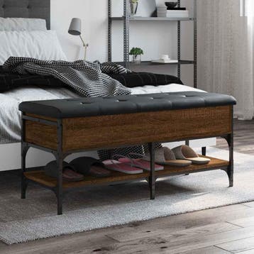 vidaXL Schoenenbank 102x42x45 cm bewerkt hout sonoma, Verzenden