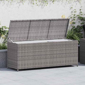 vidaXL Tuinbox 150x50x60 cm poly rattan grijs, Verzenden
