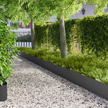 vidaXL Gazonrand 10 st 103 x 30 cm Staal Zwart, Verzenden, Nieuw