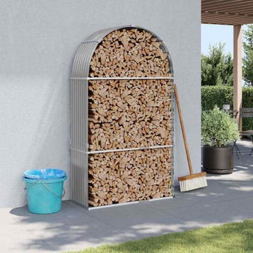 vidaXL Haardhoutopslag 120x45x210 cm gegalvaniseerd staal, Verzenden