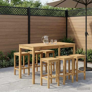 vidaXL Tuin Bar Tafel Witgewassen 141 x 80,5 x 105 cm, Verzenden