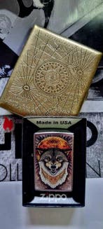 Zippo - Original Zippo Rarität Casino Wolf mit vintagen, Nieuw