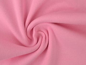 10 meter rib boordstof - baby roze, Verzenden, 30 tot 120 cm, Katoen, Roze
