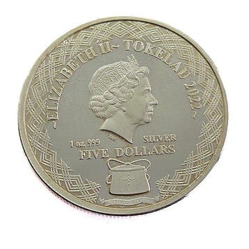 Tokelau. 5 Dollars 2022 Aquarius - Elizabeth II