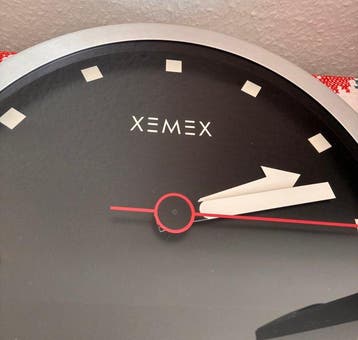 wandklok - Industrial - Wit metaal - 1990-2000 - XEMEX SWISS