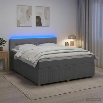 vidaXL Boxspringbed met matras Lichtgrijs 140 x 190 cm Stof, Verzenden, Nieuw