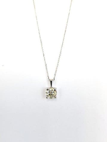 Zonder minimumprijs - Ketting met hanger - 14 karaat Witgoud