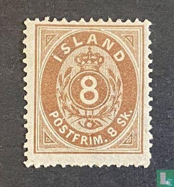 IJsland - Cijfer met kroon in ovaal - 1873, Verzenden