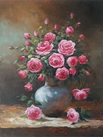 Le Van H (1972) - Les Roses 80 60 cm.