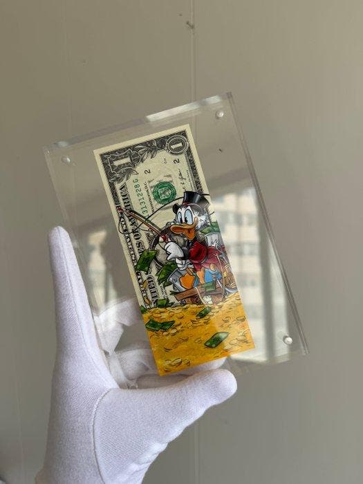 Alan Stefanov (1999) - Fishing for Fortune 1 dollar bill -, Antiek en Kunst, Kunst | Schilderijen | Modern