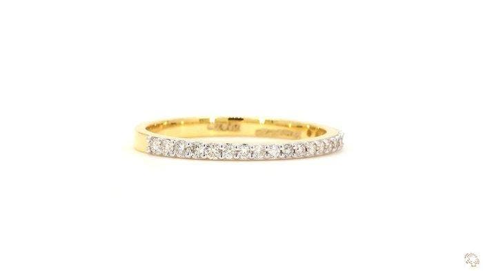 Ring - 18 karaat Geel goud - 0.23ct. tw. Diamant, Bijoux, Sacs & Beauté, Bagues