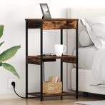 vidaXL Nachtkastje met plank Rook Eiken 41 x 31 x 76 cm, Verzenden, Nieuw