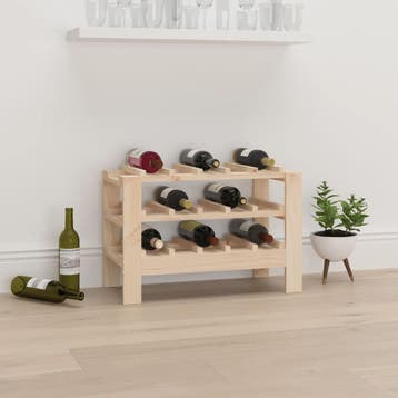 vidaXL Wijnrek 61,5x30x42 cm massief grenenhout bruin, Verzenden