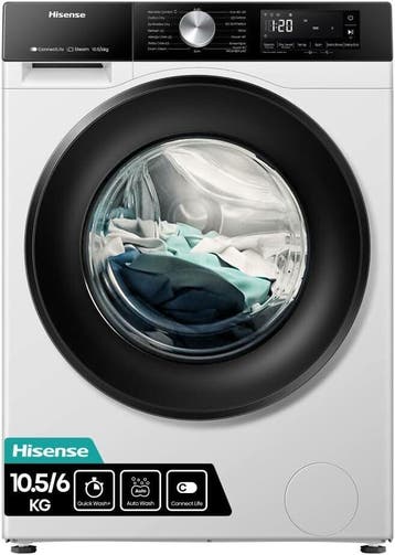 Hisense WD3S1043BW3 - Was-droogcombinatie - 10.5 kg wassen -, Ophalen of Verzenden