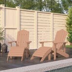 vidaXL Tuinstoelen 2 st Adirondack met voetensteunen HDPE, Verzenden, Nieuw