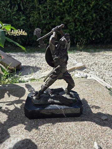 Milo (1910-1978) - Beeld, Viking - 21.5 cm - Brons, Marmer