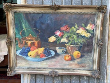 École européenne (XX) - Stillife with flowers and fruits