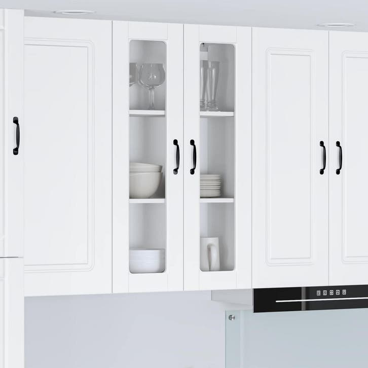 vidaXL Wandglas Kasten PORTO Wit 60 x 31 x 100 cm Bewerkt, Huis en Inrichting, Kasten | Overige, Nieuw, Verzenden