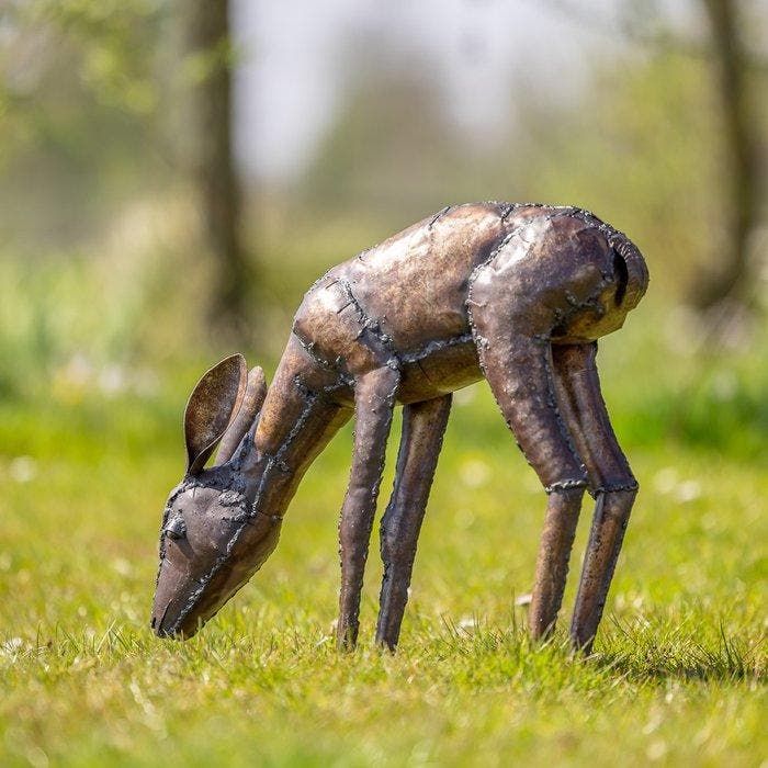 Sculptuuur voor buiten, Metalen hert - 500 mm - Metaal -, Antiquités & Art, Curiosités & Brocante