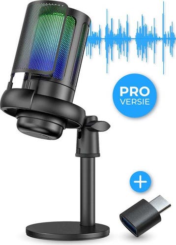 2dekans | Nuvance - USB Microfoon met Standaard - voor PC en, Ophalen of Verzenden