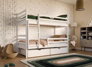 Stapelbed met Lade Nino - 2-persoons - 90 x 200 - Wit, Verzenden, Nieuw, Stapelbed