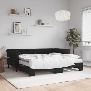 vidaXL Slaapbank onderschuifbed en matrassen 90x190 cm, Verzenden, Nieuw