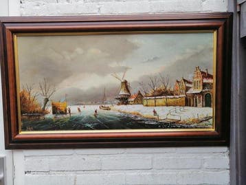Dick van Dijk (1921) - IJspret met koek- en zopie en, Antiquités & Art