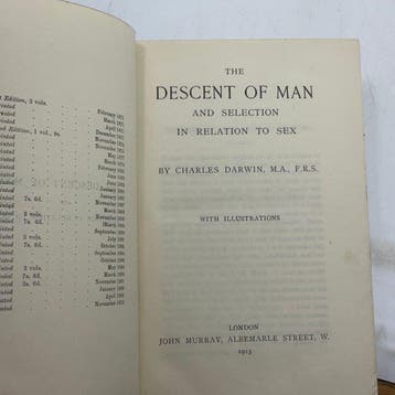 Charles Darwin - The Descent of Man - 1913
