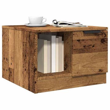 vidaXL Salontafel 50x50x36 cm bewerkt hout oud houtkleurig, Verzenden
