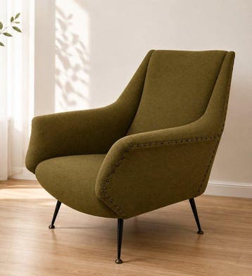 Fauteuil - Laine - Paire de fauteuils vintage - style de