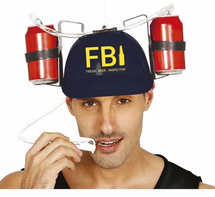 Helm Bierhouder Fbi, Hobby en Vrije tijd, Feestartikelen, Nieuw, Verzenden