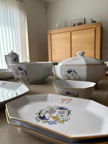 Domino Limoges - Tafelservies voor 12 (72) - Porselein
