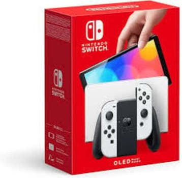 Nintendo Switch Console Set OLED Wit in Doos (Nette Staat), Games en Spelcomputers, Ophalen of Verzenden, Zo goed als nieuw