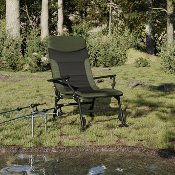 vidaXL Visstoel met armleuning inklapbaar groen, Verzenden, Nieuw