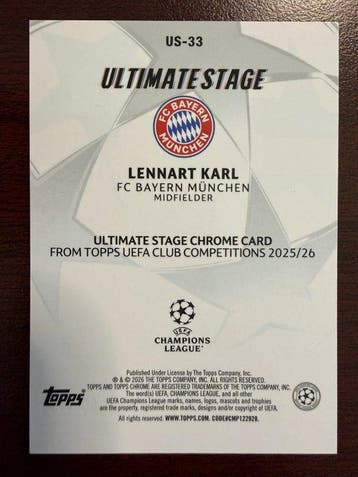 2025/26 Topps UEFA Champions League Lennart Karl 74/150