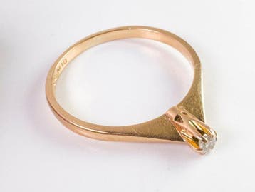 Ring - 18 karaat Geel goud - 0.05ct. tw. Diamant
