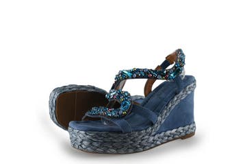 Laura Vita Sleehakken in maat 36 Blauw, Kleding | Dames, Zo goed als nieuw, Schoenen met hoge hakken, Laura Vita, Verzenden