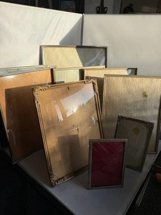 Lijst (9) - bol gebogen glas, Antiek en Kunst, Curiosa en Brocante