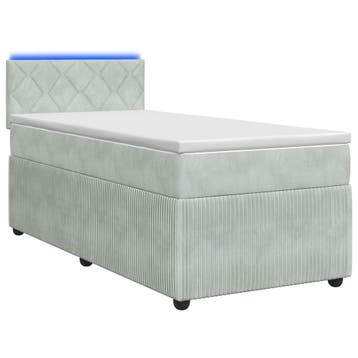 vidaXL Boxspringbed met matras Lichtgrijs 90 x 200 cm, Verzenden, Nieuw