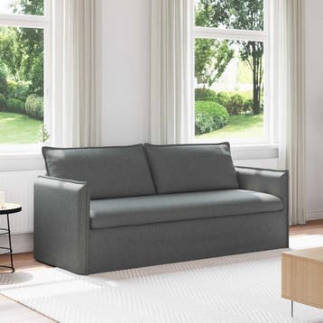 vidaXL bank / zetel Donkergrijs 196 x 82 x 85 cm Stof, Verzenden, Nieuw