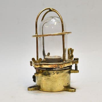 Wandlamp - Messing, Glas - Industrieel kooi-lamp