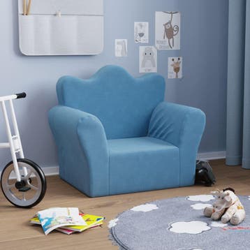 vidaXL Kinderbank zacht pluche blauw, Kinderen en Baby's, Kinderkamer | Overige Meubels, Verzenden, Nieuw